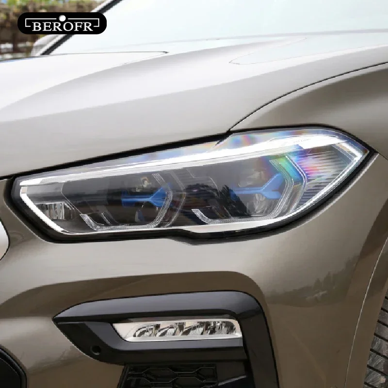 لسيارات BMW X6 G06 2020-on مصباح السيارة الأمامي تينت الدخان الأسود طبقة رقيقة واقية الفينيل حماية شفافة ملصق من البولي يوريثان الملحقات