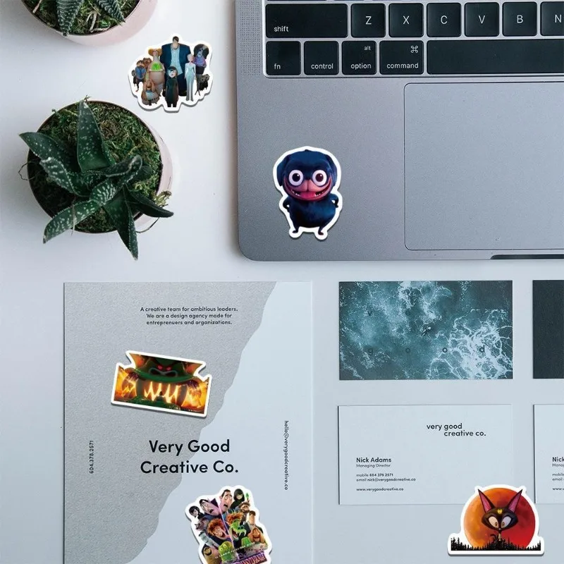 60 قطعة فندق كارتون شخصية ترانسيلفانيا ‌ ملصقات زخرفية على الجدران الإبداعية