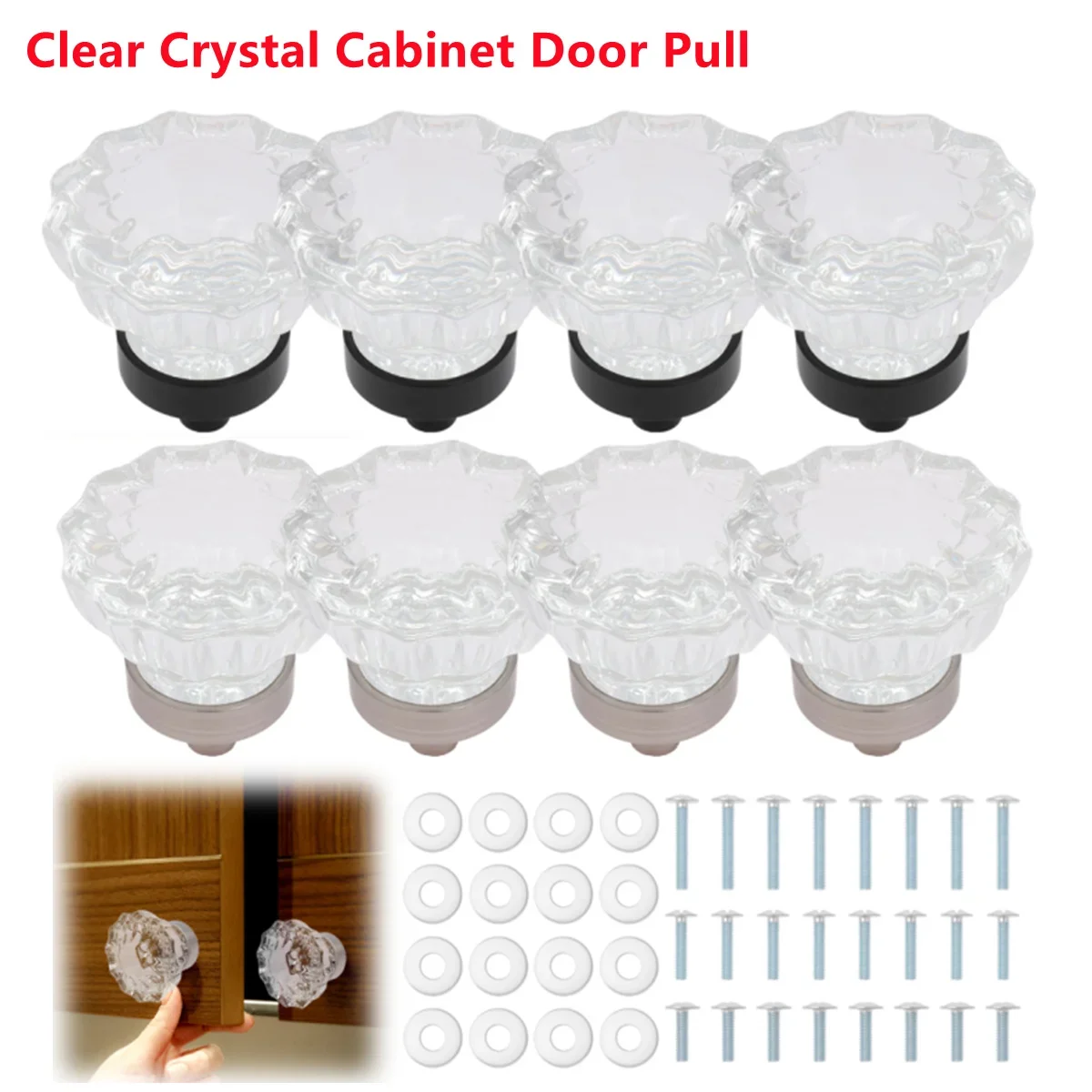 

8 шт. 35 мм хрустальные ручки в форме бриллианта для спальни, шкафа, ящика, кухонного гарнитура, двери, гардероба, фурнитура