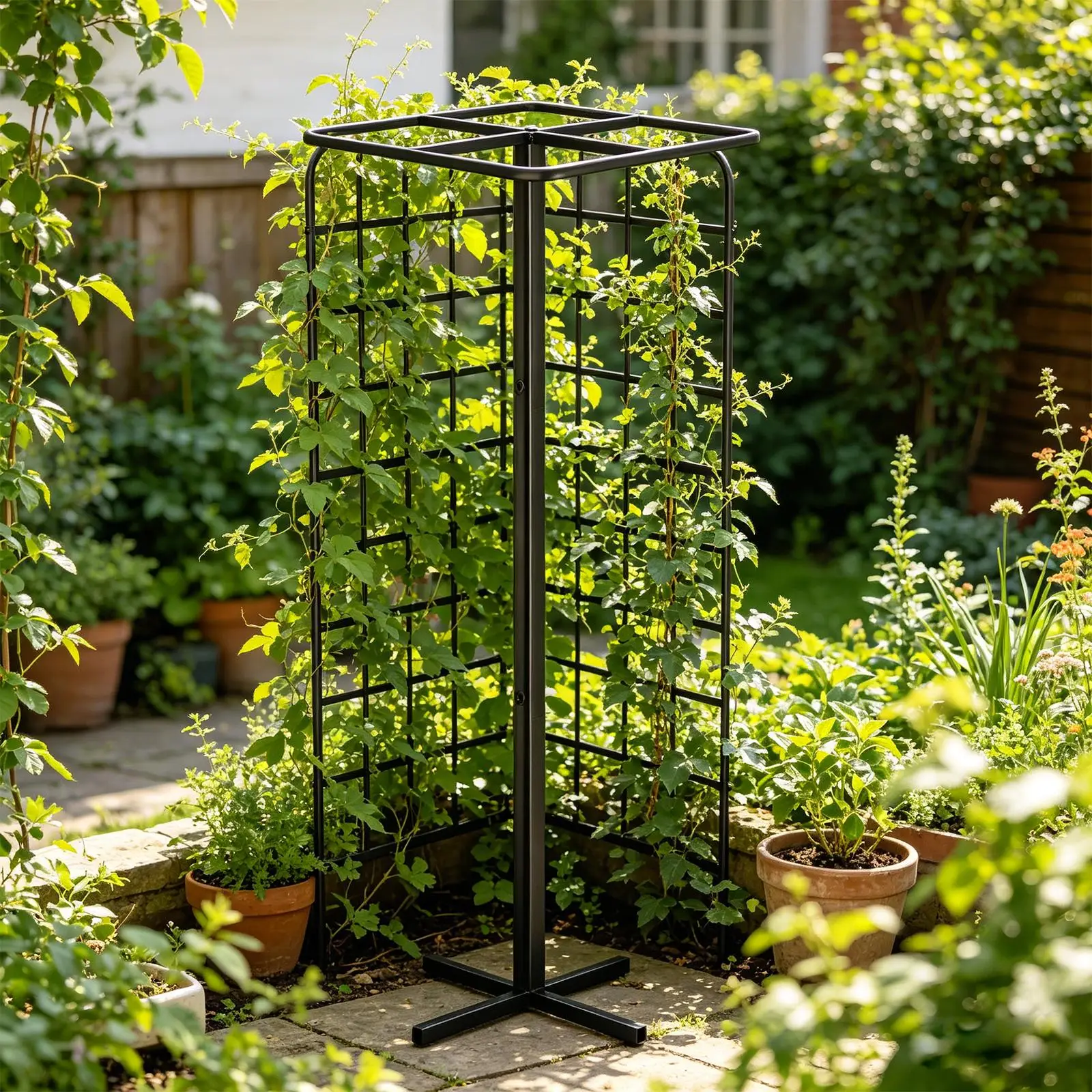 

Регулируемая металлическая опора-решетка для сада: для вьющихся растений, фруктовых деревьев, кактусов (для улицы и дома)