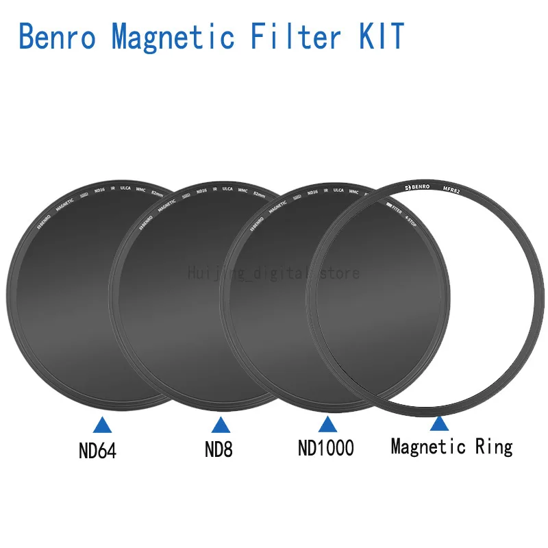 

Benro Magnetic Filter 82mm 77mm 67mm 72mm ND8+ND64+ND1000 Solid Neutral Density With Adapter Ring KIT
