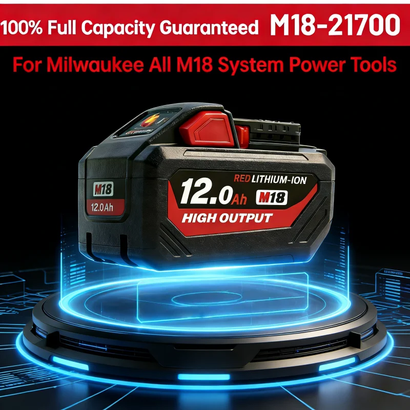 

For Original Milwaukee battery，M18B5 5AH，6AH 8AH 12AH，M12-18FC Charger，For Milwaukee M18 18V 4811-1850 1815 Tool Lithium Battery