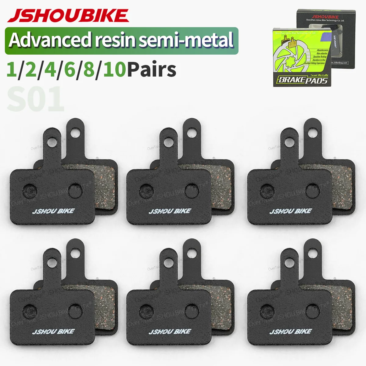 

JSHOUBIKE Advanced Semi-metal Bicycle brake pads for Shimano B01S/B03S/B05S-RX BR-M485/TX805/M445/M395/M575/M475/M416/M396/M525