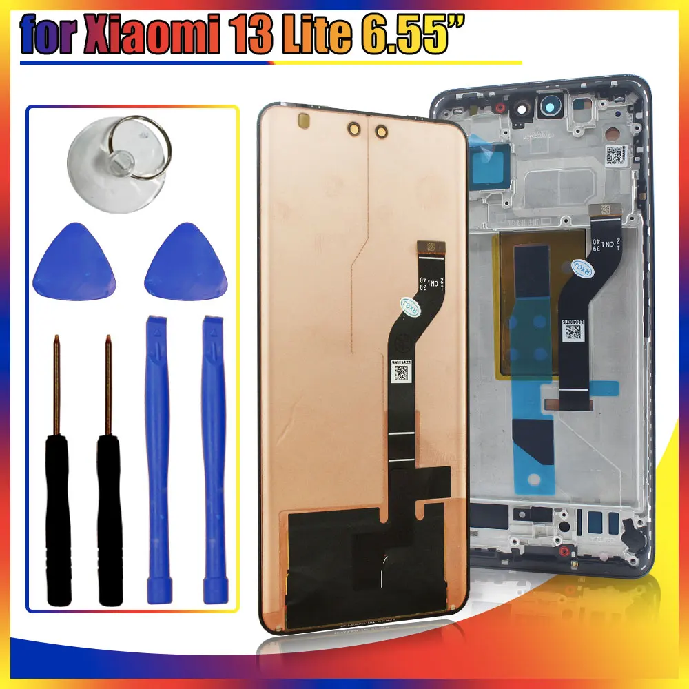 

6.55“AMOLED LCD for Xiaomi 13 Lite LCD Display Touch Screen Digitizer Assembly for Mi 13 Lite Display Repair Parts With Frame