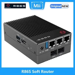 2025 R86S Soft Routing Multi-net port, Intel mini host N5105 N6005 8GB/16GB/32GB 10 Gigabit fiber port 2.5G