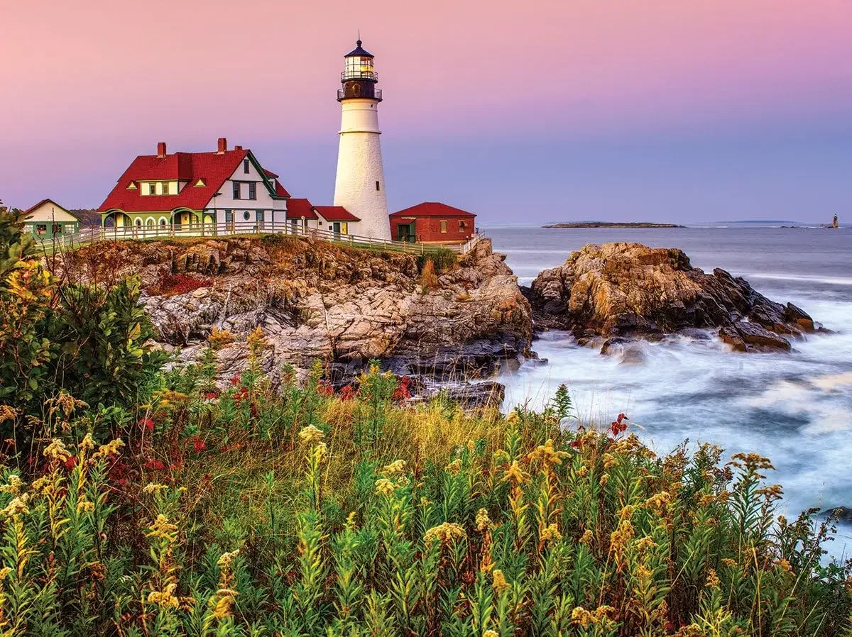 

1314/1000/520 Pieces Puzzles for Maine Lighthouse Jigsaw Puzzles for Gameroom Bedroom Livingroom Challenging Family Games