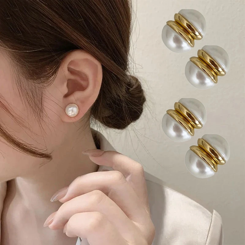 Magnet Pearl Ear Clip Earrings Can Be Worn Without Ear Holes Slimming Torsion Magnet Pearl Earrings Jollas Mujer