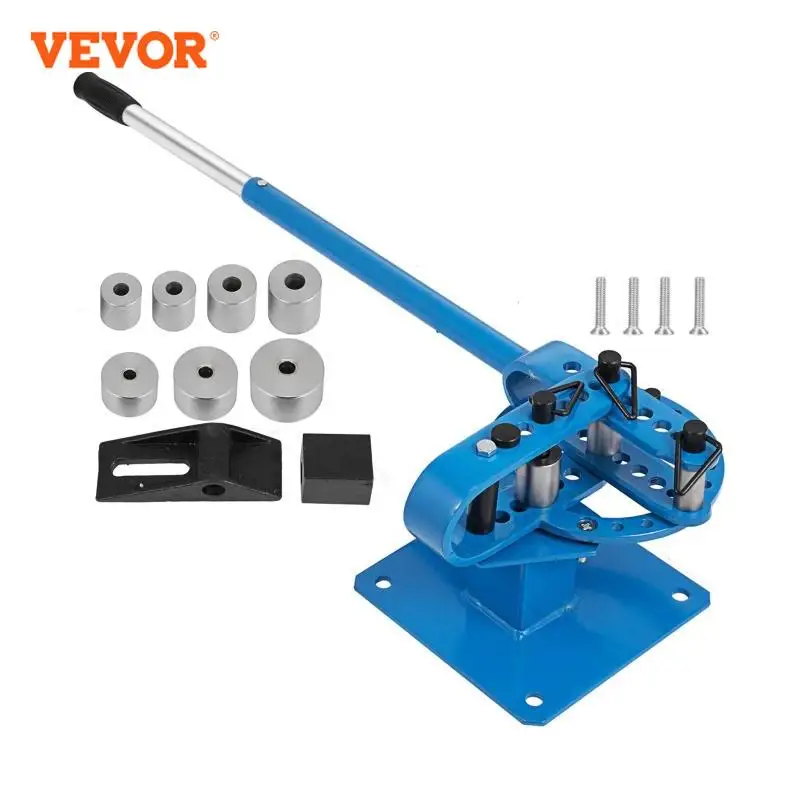 VEVOR Pipe Bender YP-9 Manual Bench Steel Tube Bending Kit with 7Dies 1-3in Multifonction Compact Flat Bar Rod Brake Bends Tool