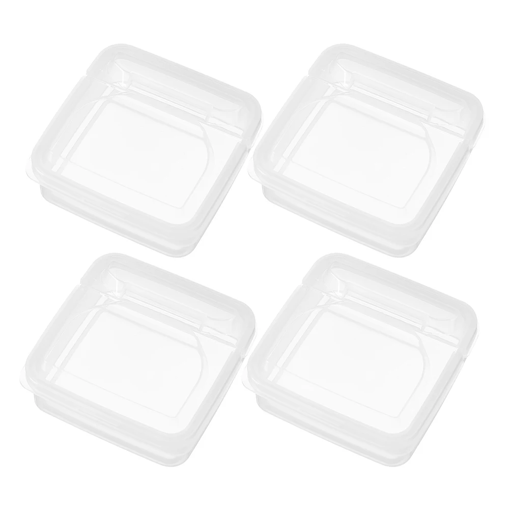 

4 Pcs Butter Cheese Crisper Containers Transparent Food Storage Boxes for Refrigerator Freshkeeping Home Picnic Use