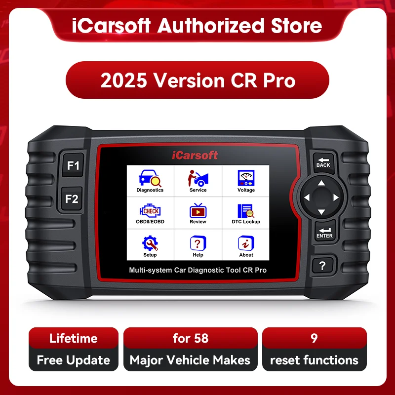 iCarsoft CR Pro Diagnostic Scan Tool,Full Systems Diagnose Full Vehicle Coverage 9 service reset Lifetime free software update