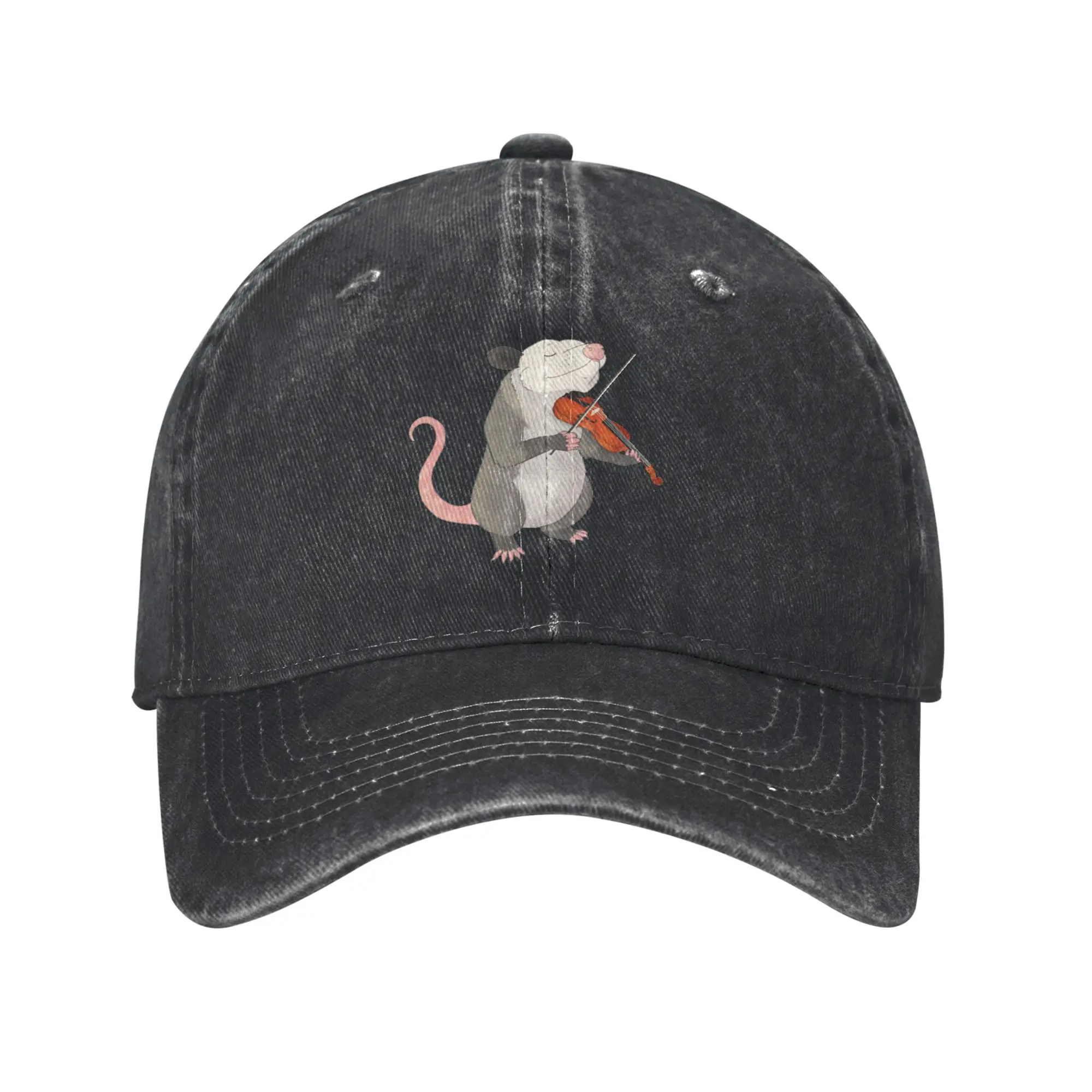 Possum playing the fiddle or violin Fashion Baseball Cap  Outdoor Summer Woman Cap  Sports Training Summer Woman Cap