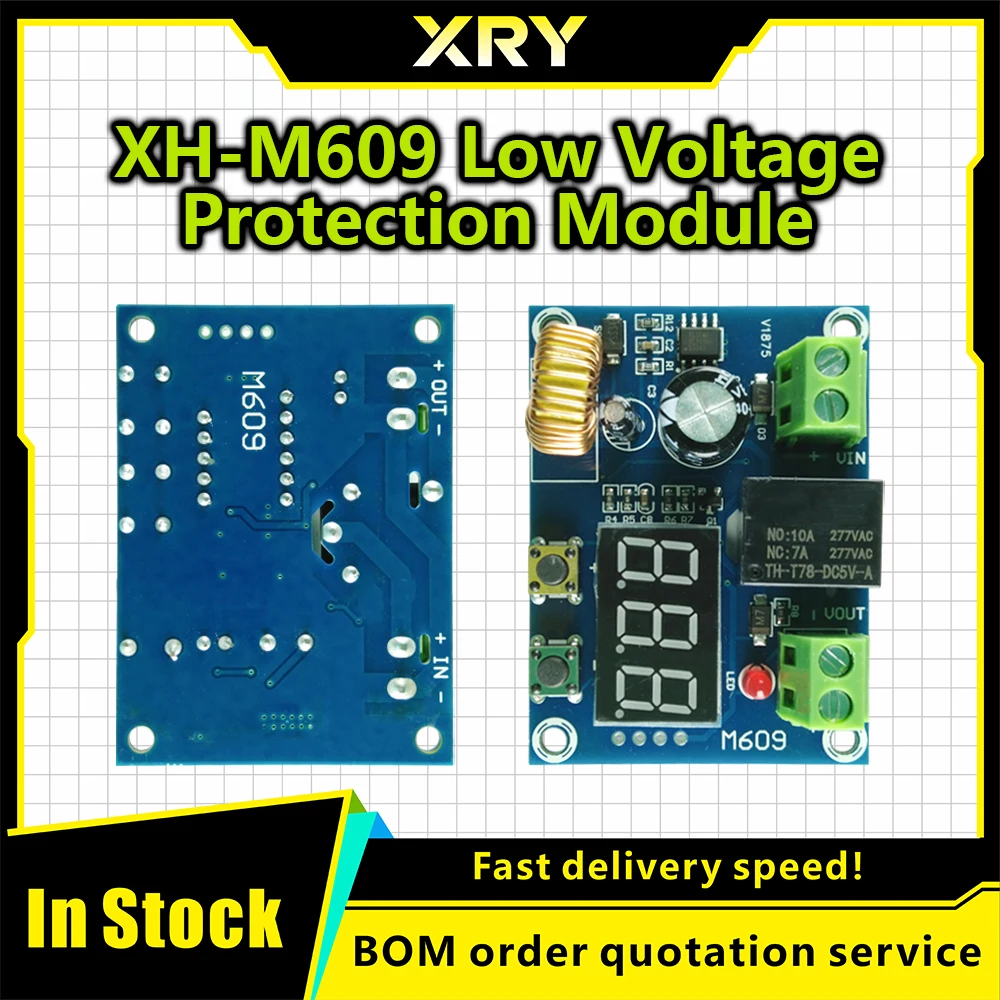 XRY 1PCS XH-M609 DC voltage protection module Lithium battery under voltage loss, low power, disconnect output 6-60V