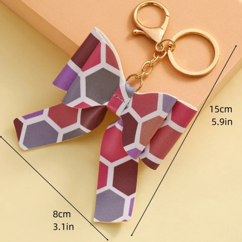 2PCS Random Fashion Keychain Butterfly Bows Key Ring for Women Girls Handbag Accessorie Car Keys