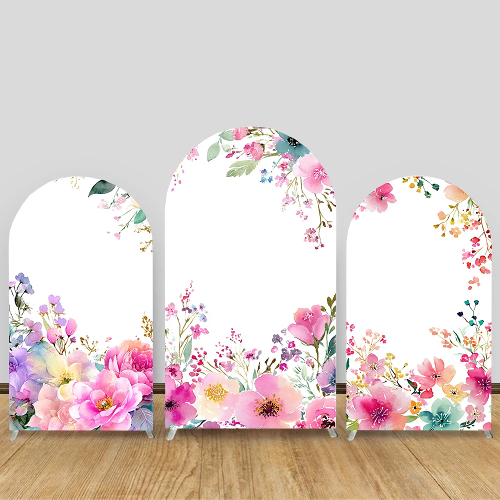 

Flowers Girls Birthday Party Arch Backdrop Baby Shower Decor Baby 1st Birthday Customize Spandex Arch Stand Covers Background
