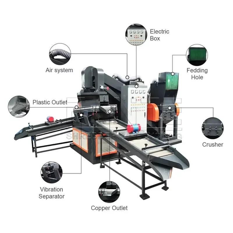 Crusher Fante Scrap Copper Wire Cable Granulator Copper Manufacturer Customization