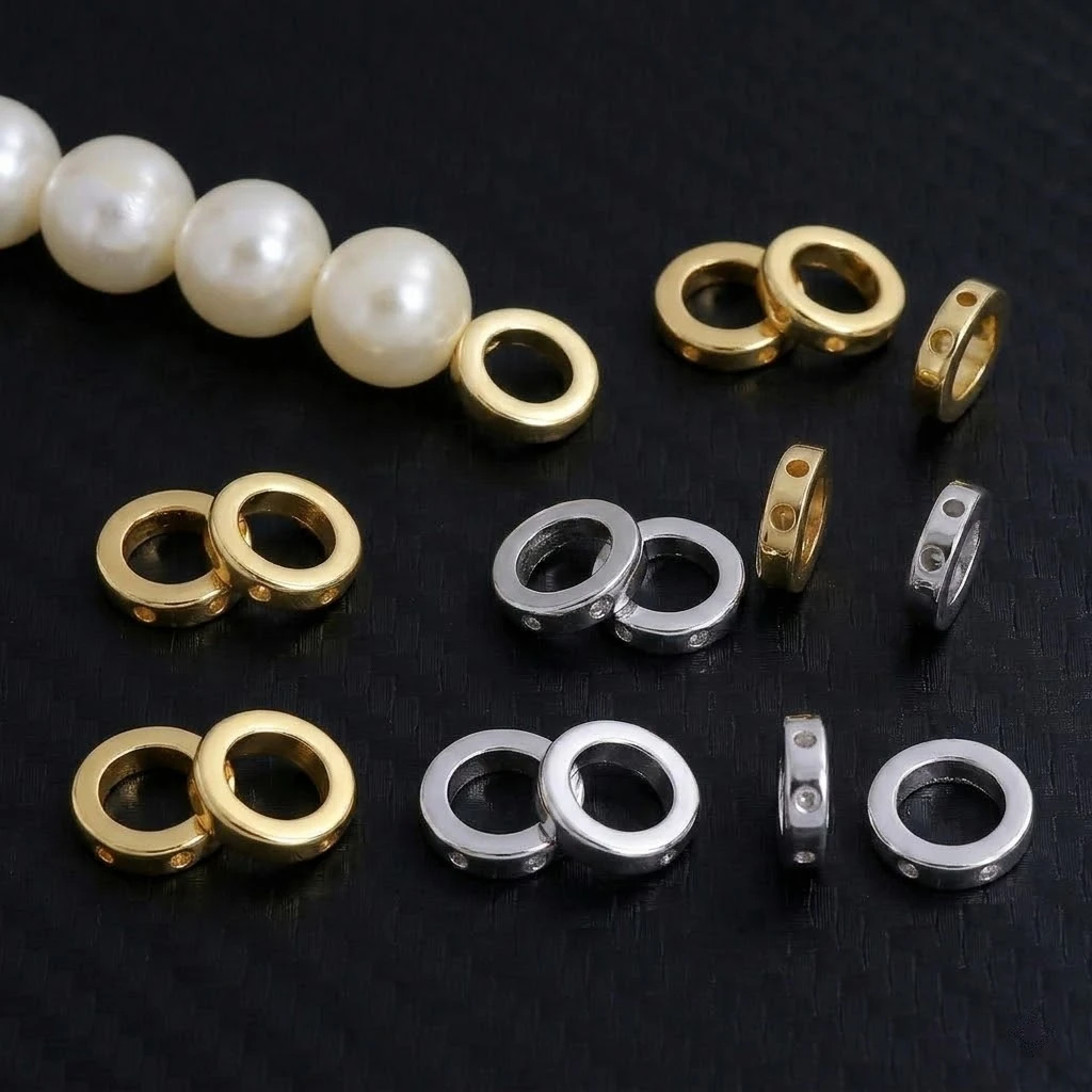 10/20 Stück Spitzenperlen mit 2 Löchern, Verbindungsringe für DIY handgemachte Halsketten, Armbänder, Schmuckherstellung, Zubehör, Bastelmaterial – Detail 1