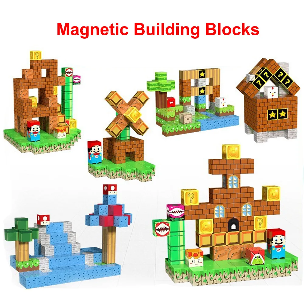 50~300 Building Blocks Magnetic Mine World Cube Magnet World Set for Boys Girls Kid Construction DIY Model Children Sensory Toy