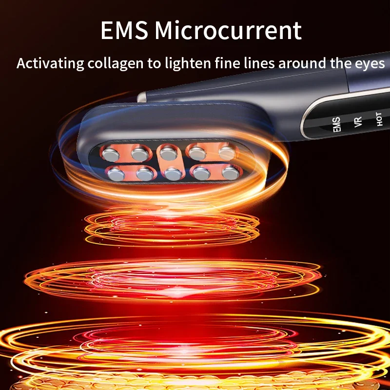 Новый 9-цветный красный свет палочки для лица EMS микротоковое устройство для лифтинга лица массажер для глаз и шеи подтяжка кожи уход за кожей косметический инструмент