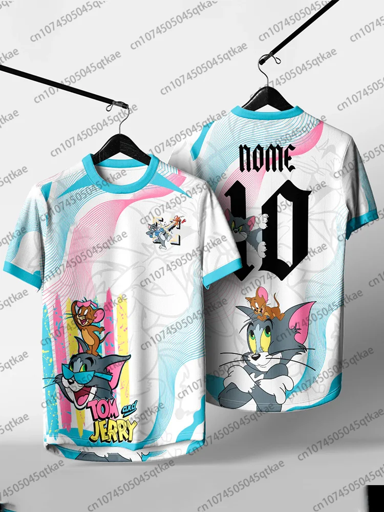 Special Edition Disney Football Jerseys Tom And Jerry 3DPrint Breathable Sport Tee Top Oversized Training T-Shirt Tops Adult/Kid