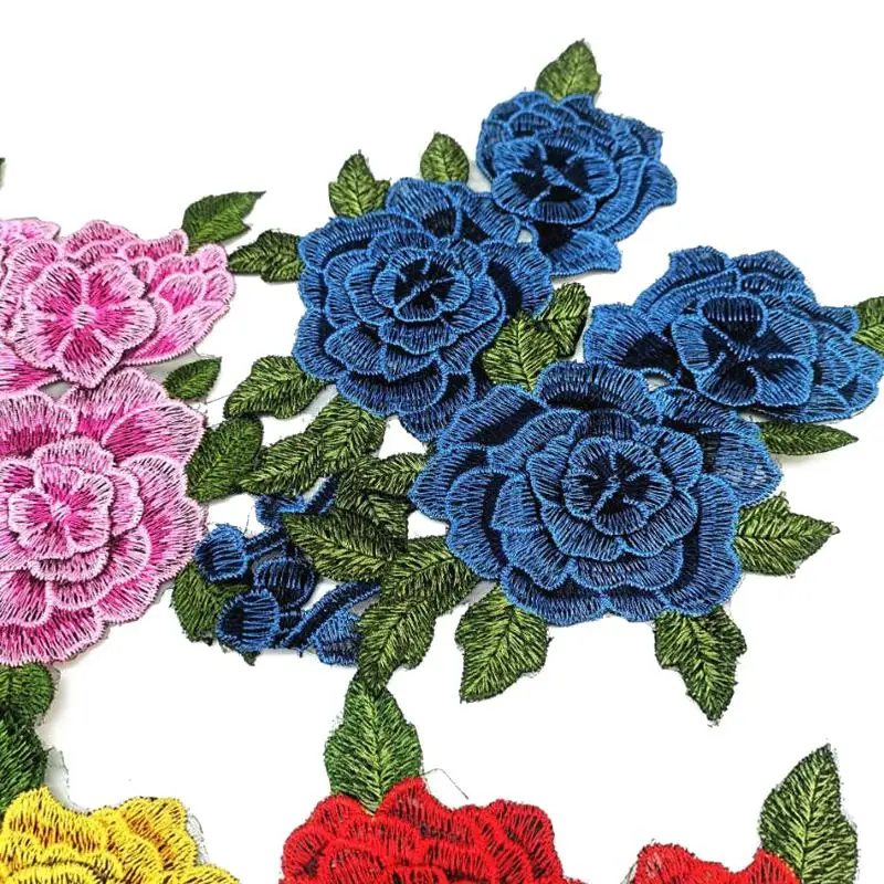 

Элегантная красная вышитая 3D-аппликация в виде цветка 24x13 см для платья, пальто, топов, декор для рукоделия