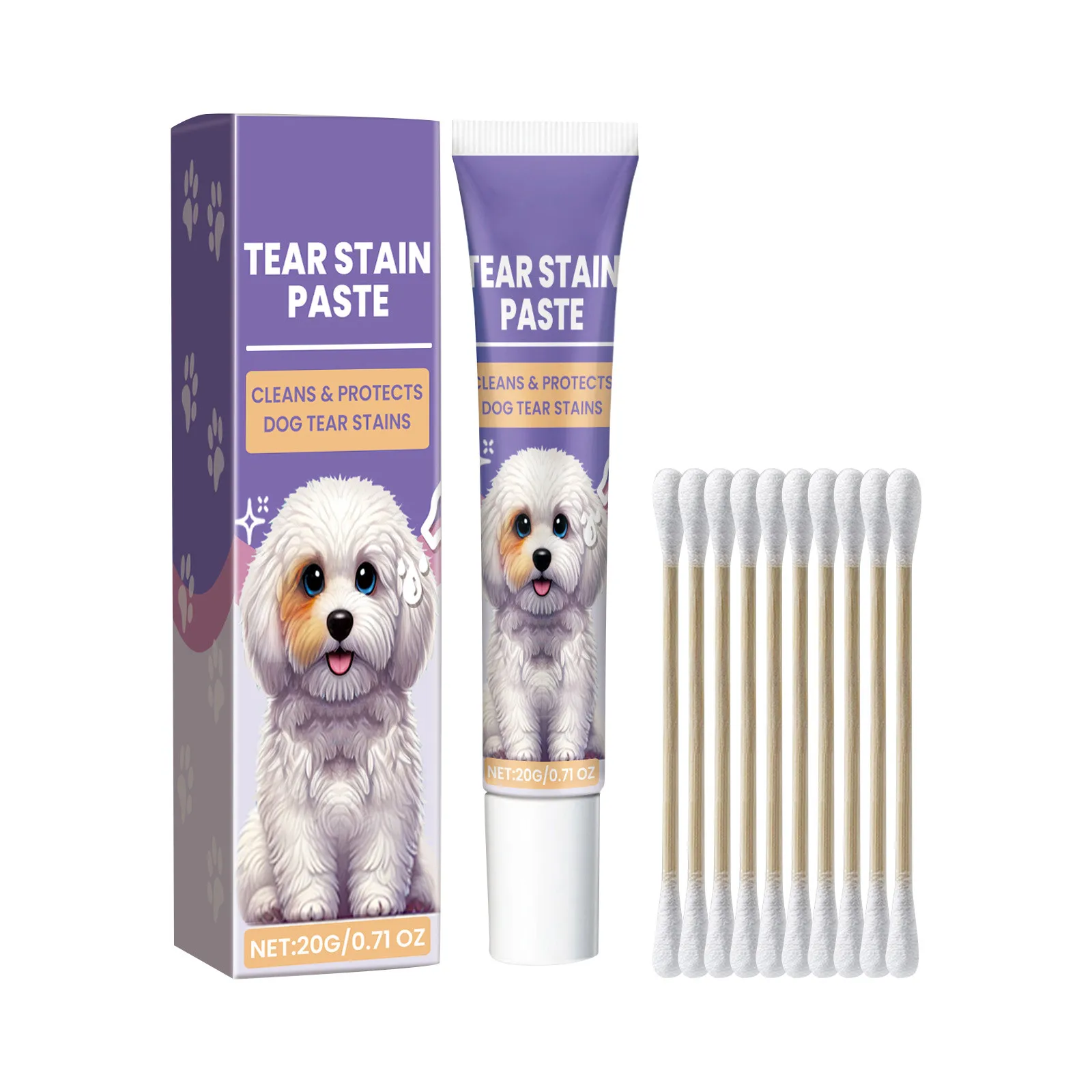 20g Pet Tear Stain Remover Cat And Dog Eye Cleaner Cream Pet Eye Stain Cleaner Ointment Natural Tear Stain Remover Paste ﻿