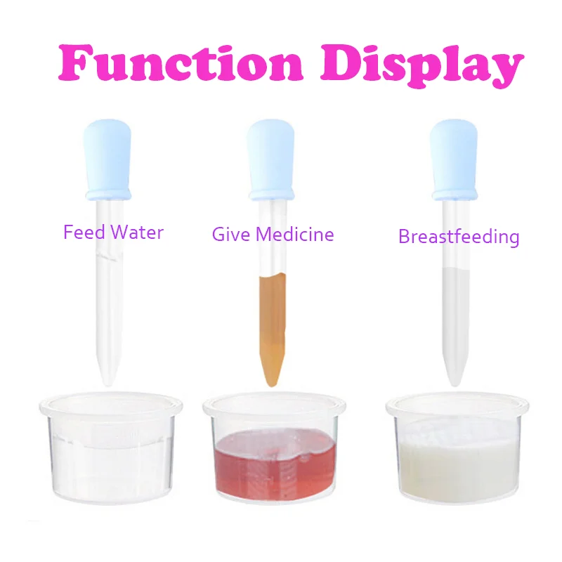 5Pcs 5ml Small Clear Silicone Plastic Feeding Pipette Dropper for School Lab Supplies Child Baby Medicine Feeder Child Medicine