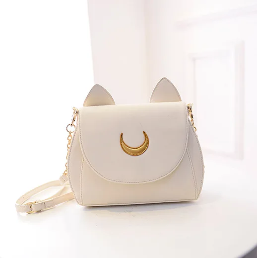 Women\'s Handbag Anime Sailor Luna Cute Cat Backpack PU Leather Women\'s Messenger Crossbody Small Bag Wallet