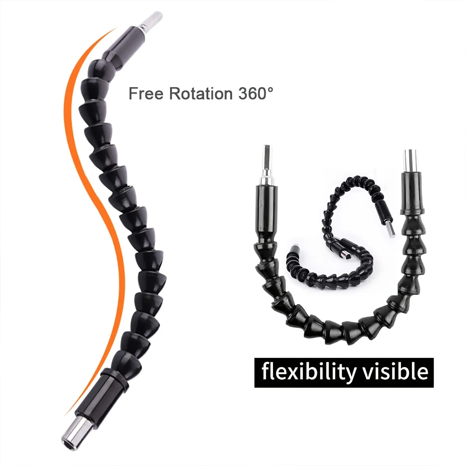 300mm Hex Shank Flexible Extension Shaft Black Multi Angle Drill Bit Connecting Rod Universal Flexible Shaft For Electric Screwd