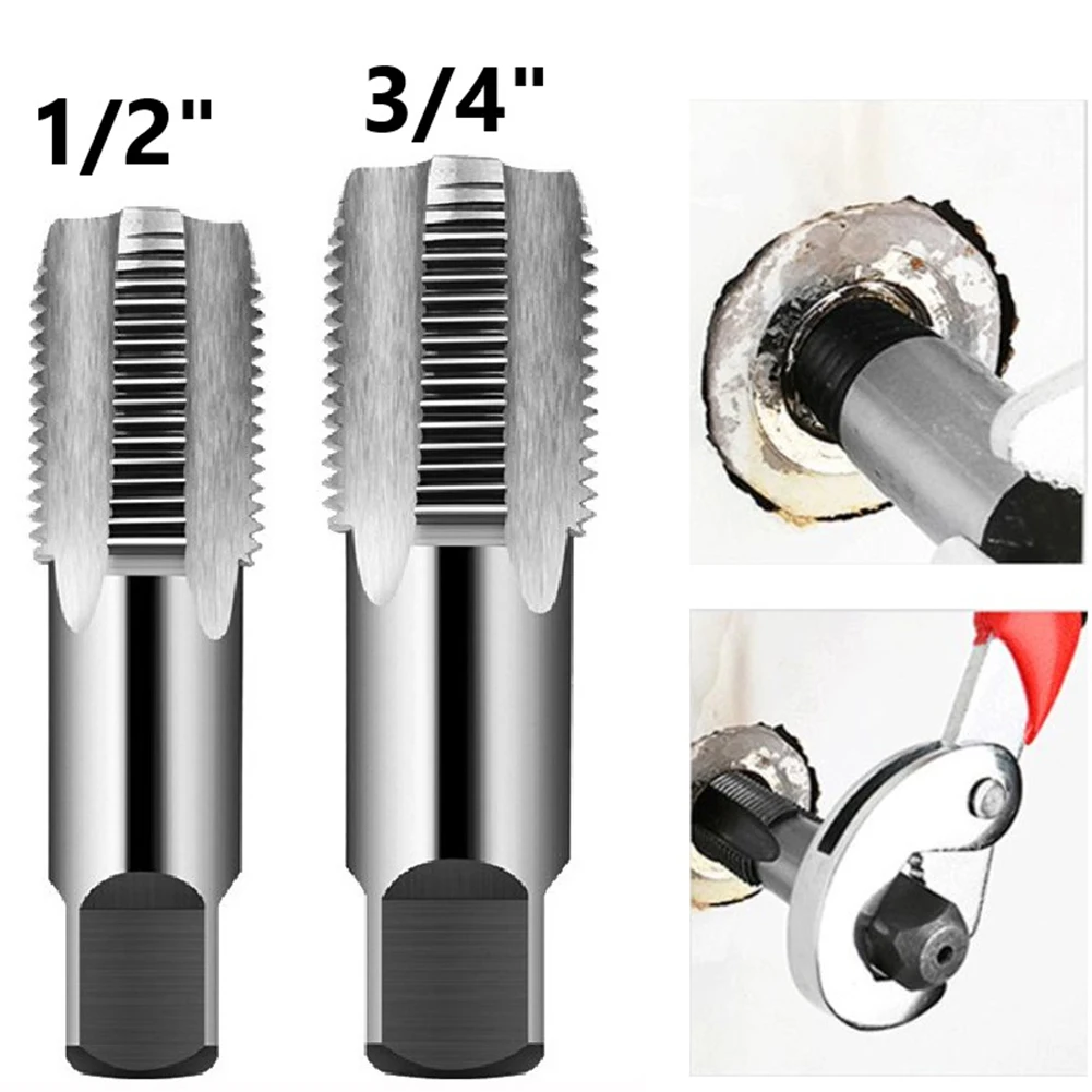 

2PCS 1/2 3/4 Inch Repair Screw Tap Water Pipe Thread Repair Tap Plumbing Damaged Broken Screw Remover Water Pipe Screw Extractor