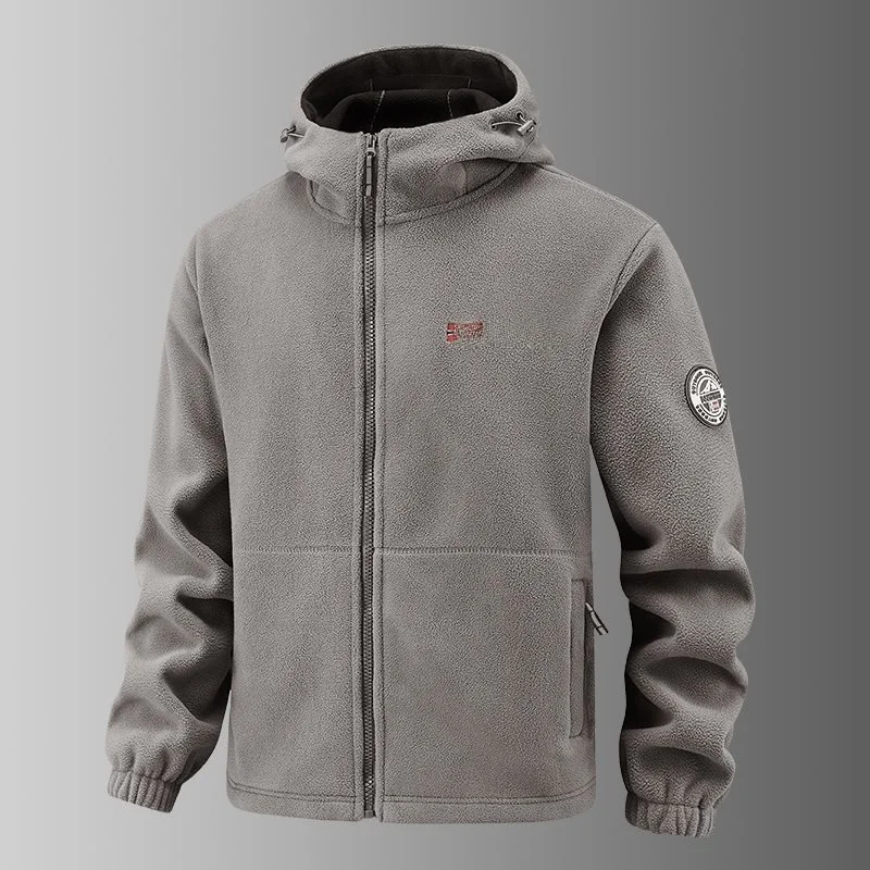 سميكة الخريف الشتاء مقنعين سترة الصوف النرويجية القطبية الصوف ملابس خارجية في الهواء الطلق زوجين الصوف مبطن معطف دافئ للرجال