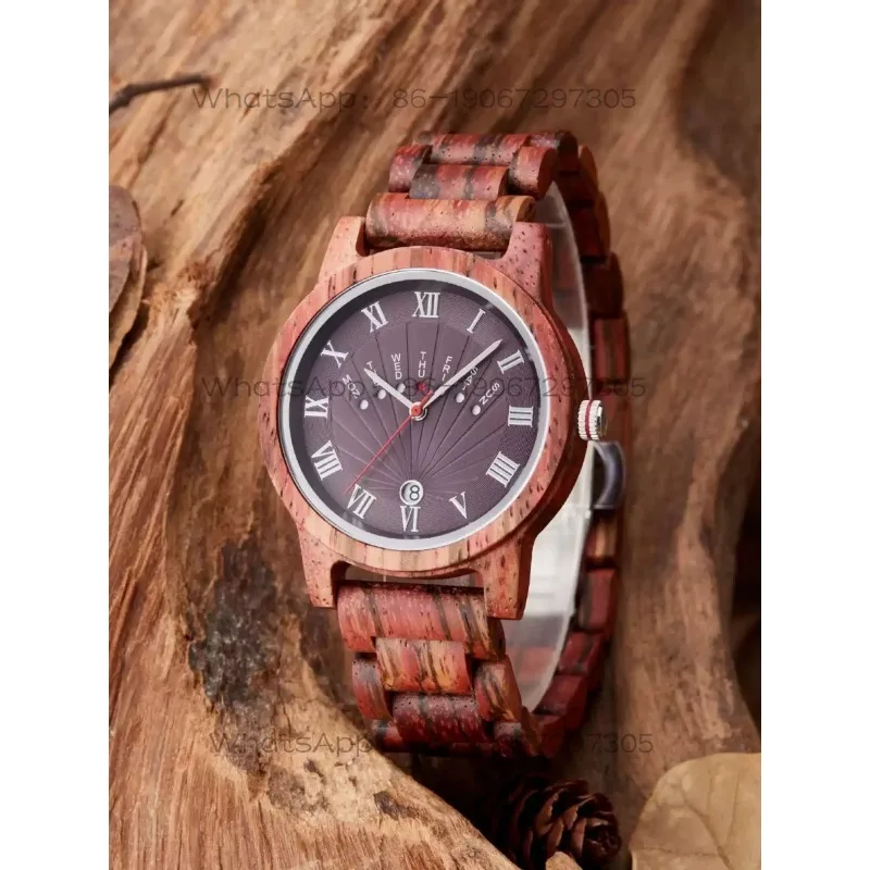 Walnut Watch Fashion Trend Japanese Movement Multifunctional Men's Quartz Wood Watch