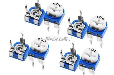 

100PCS/lot Vertical RM063 blue and white adjustable resistance 100R 1K2K5K10K20K50K100K 102 103