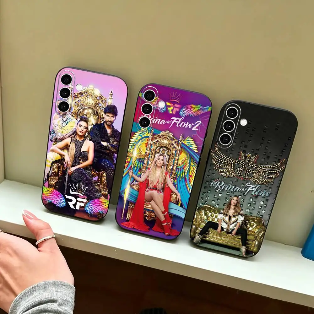 Queen of Flow La-Reina-Del-Flow  Phone Case Black Silicone Soft For Samsung Galaxy A73,A72,A71,A70,A53,A52,A51