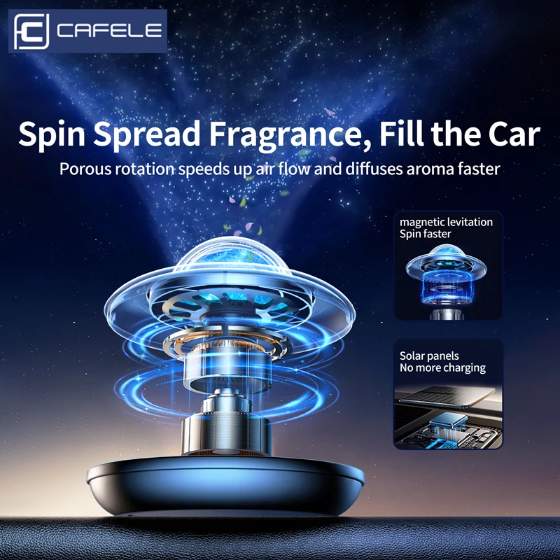 UFO Car Air Freshener Rotating Solar Aromatherapy Solar Energy Auto Interior Accessories Decorations Interesting And Fun