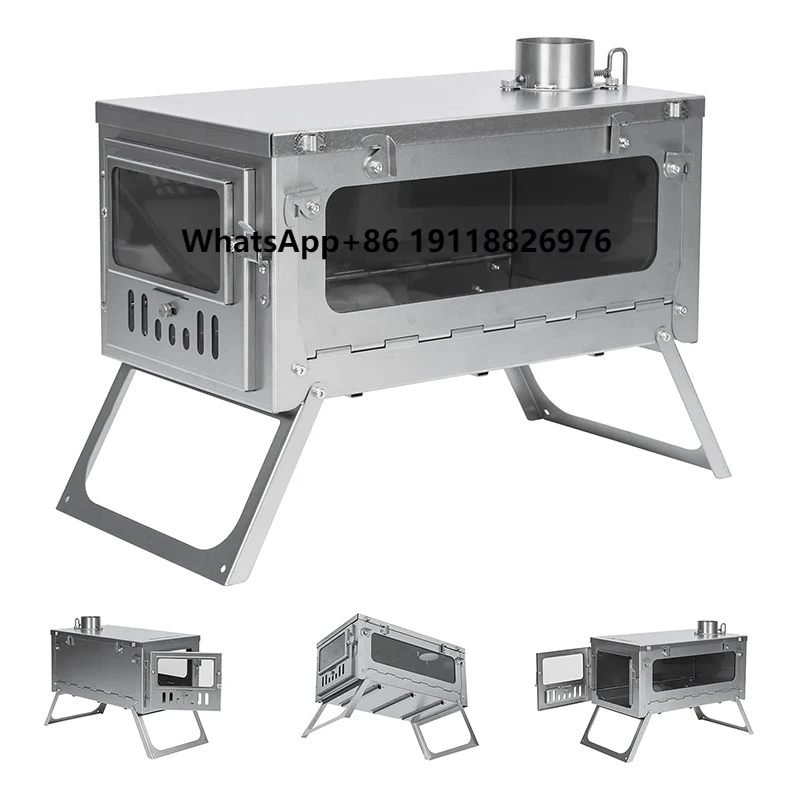 

Outdoor Hiking Camp Burning Wood Titanium Tent Stove