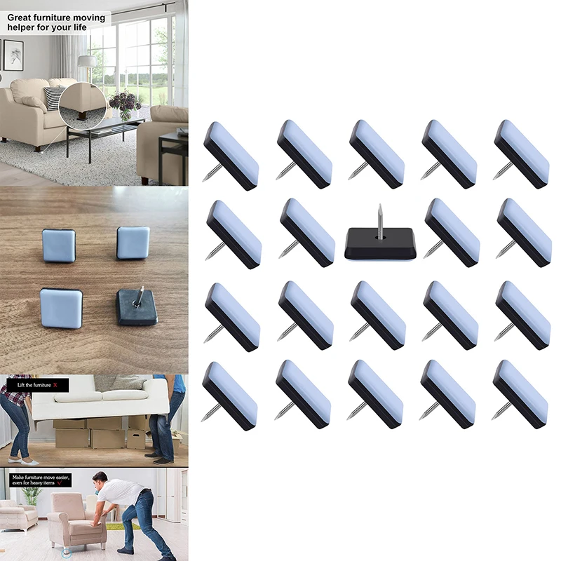 20Pcs เล็บบนแผ่นเฟอร์นิเจอร์ Sliders เฟอร์นิเจอร์เก้าอี้ขา Movers ชั้นเฟอร์นิเจอร์ Glides Pad อุปกรณ์ในครัวเรือน
