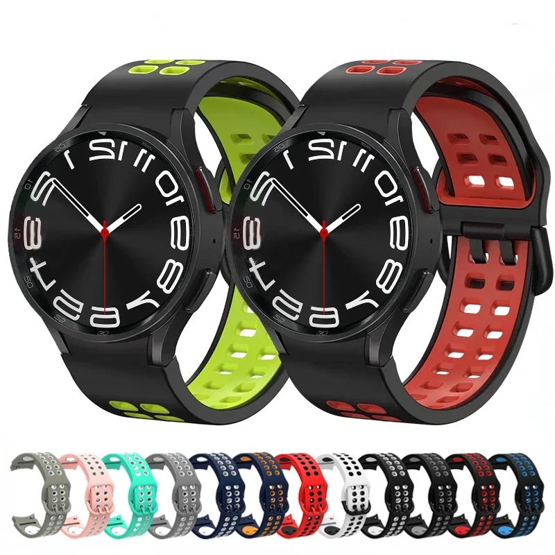 

No Gap Silicone Strap for Samsung Galaxy Watch 7/6/5/4 40mm 44mm 5 Pro Wristband for Galaxy Watch 4/6 Classic 42 46mm/43mm 47mm