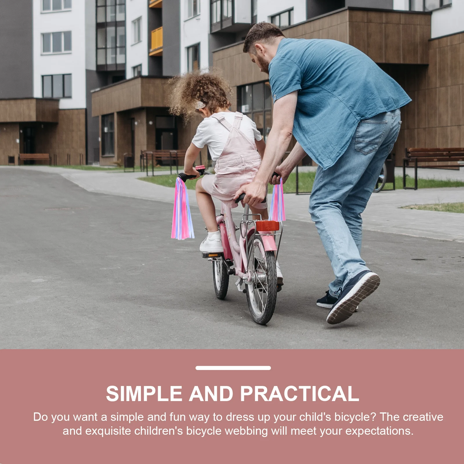 

2Pairs Kids Scooter Ribbon Bike Handlebar Streamers Safe Durable Practical Easy Install Visual Enjoyment Bike Handlebar Ribbon