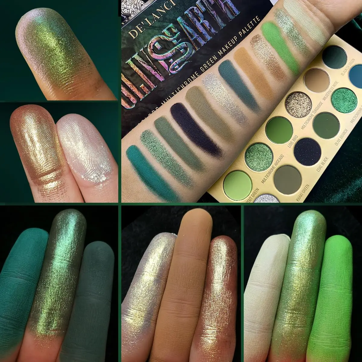 

DE'LANCI Палитра теней для век, 12 цветов, матовые мерцающие мультихромные оливково-зеленые тени для век, готический рождественский тонкий флэш-макияж для глаз