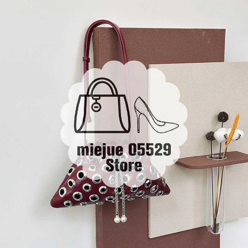 

Полая сумка через плечо в стиле панк; Персонализированная модная сумка под мышками Y2K на шнурке