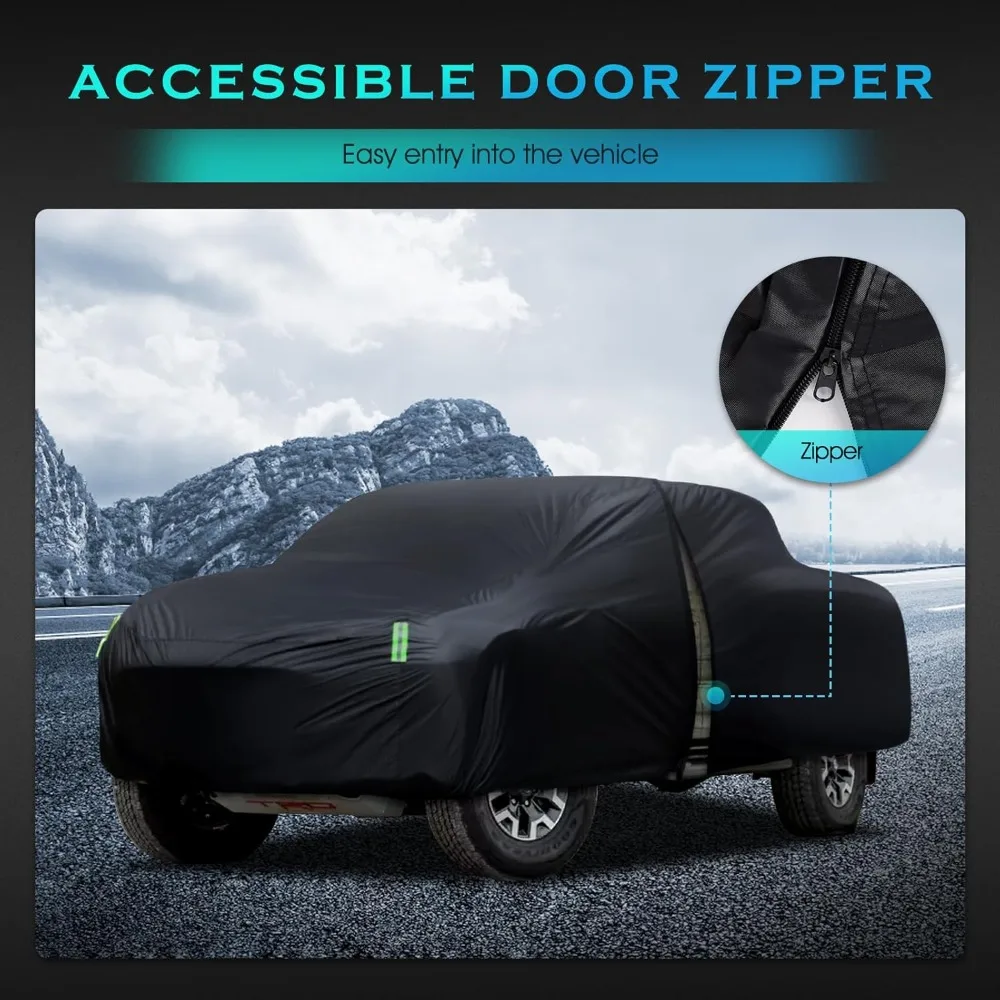 غطاء شاحنة خارجي مقاوم للماء مناسب عالمي لشاحنات البيك اب مع حماية من المطر والأشعة فوق البنفسجية، مثالي للمركبات بالحجم الكامل