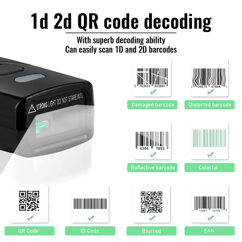 201H Portable Barcode Scanner Usb A4 Stock The Electronic Phone Can Be Repaired 32 Bit CMOS 120fps Black,white 640*480 2-year - view 2