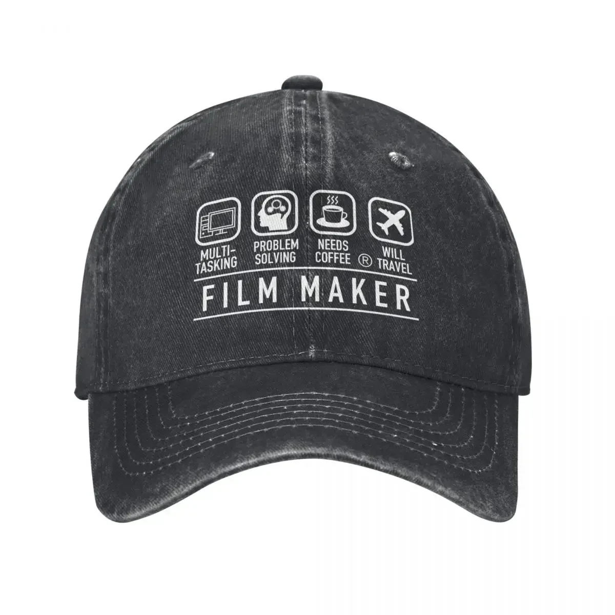 Film Maker Shirt - Inspirational Filmmaker Symbols Baseball Cap Beach Vintage  Hat Men's Hats Women's