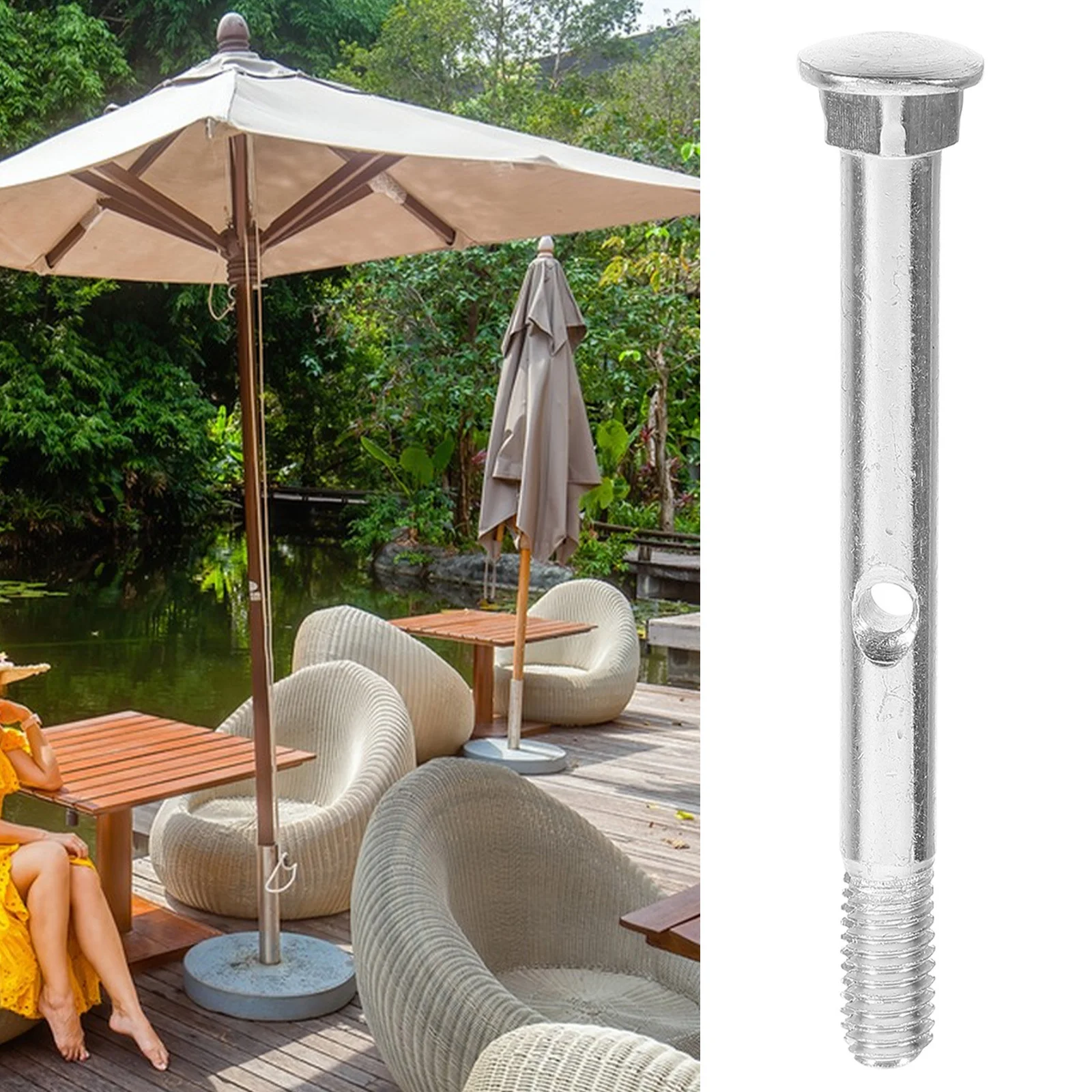 

Umbrella Handle Shaft Replacement Part Heavy Duty Steel for Outdoor Patio Umbrella Accessory Versatile Parasol Crank Handle