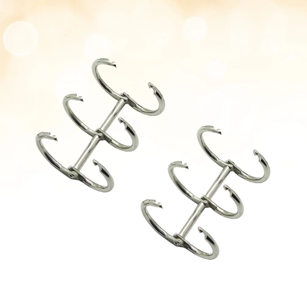 6 Pcs Binder Rings Loose-leaf Split Hinged Metal 3-rings Photo Album Scrapbooking Silver Binding