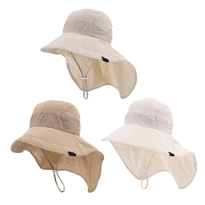 

Baby Fisherman Hat Sun Protections Hat Swimming Pool Hat Nylon Hat Baby Fisherman Hat Large Brims Hat with Neck Coverage