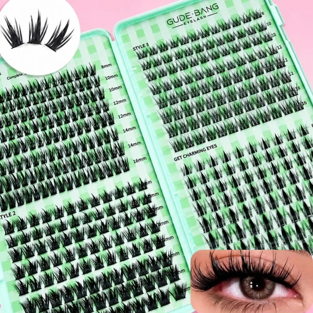 32 Rows Mix Cluster Eyelashes Kit DIY 8-16mm Length Lash Extensions Natural Manga Look Lash Individual Eyelashes Makeup
