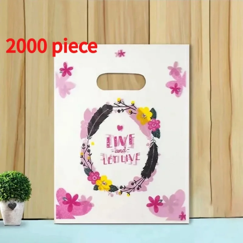 

20 00piece.Custom.Custom Logo Design Printed Biodegradable Punch Hole Handle Shopping Plastic handles Die Cut Bag