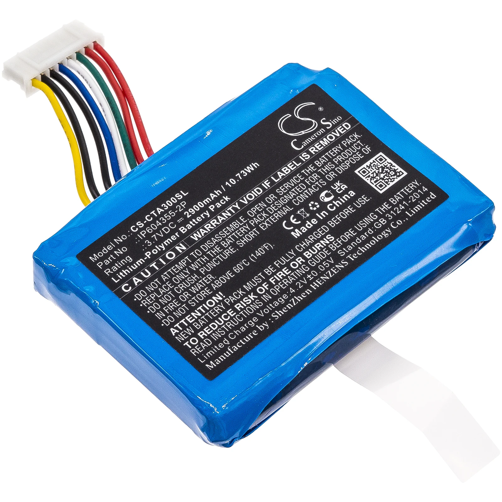 CS Replacement Battery for Dejavoo,Castles Z9 V3,Z9 Blue PN:IP604355-2P 2900mAh / 10.73Wh