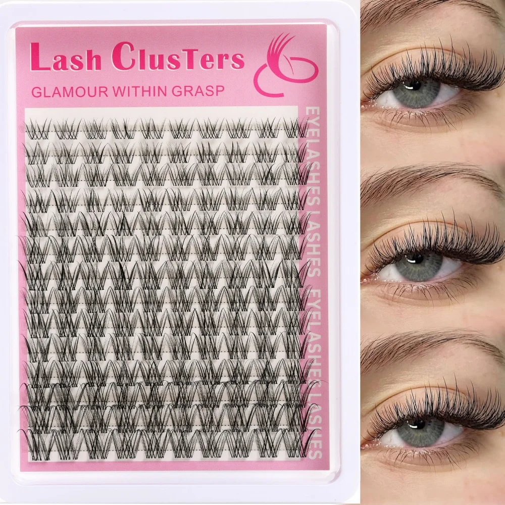 Kurze, gebündelte künstliche Wimpern mit C-förmigen Locken von 8-16 mm, zarter und natürlicher Stil, weich und bequem, DIY-Cluster-Wimpern.